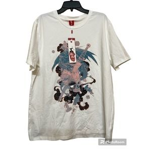 BiBi Sama Anime Japanese Sword Skull Short Sleeve Shirt NWT - XXL